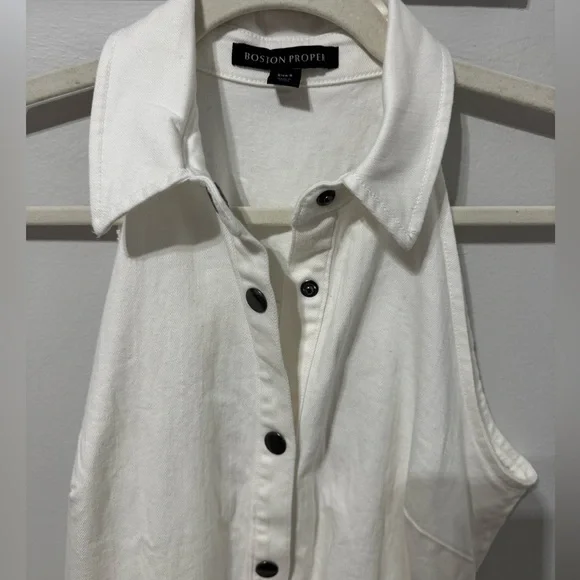 Boston Proper - Collared Denim A Line Dress - Picture 5 of 7